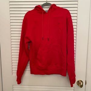 Red champion hoodie